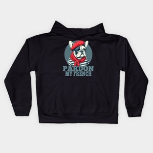 Pardon My French Funny French Bulldog Kids Hoodie